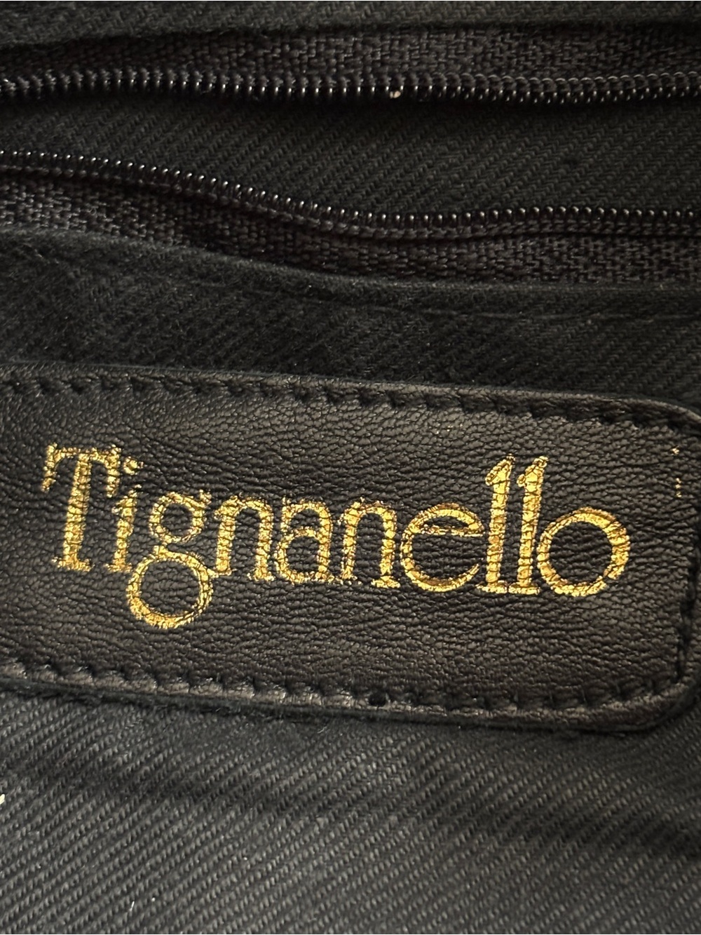 Tignanello Soft Black Leather Shoulder Bag with Large Leather Tassel - Picture 10 of 11